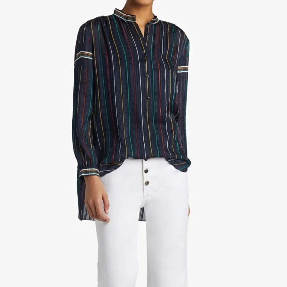Rag & Bone‎ multi color Long Sleeve Silk To…